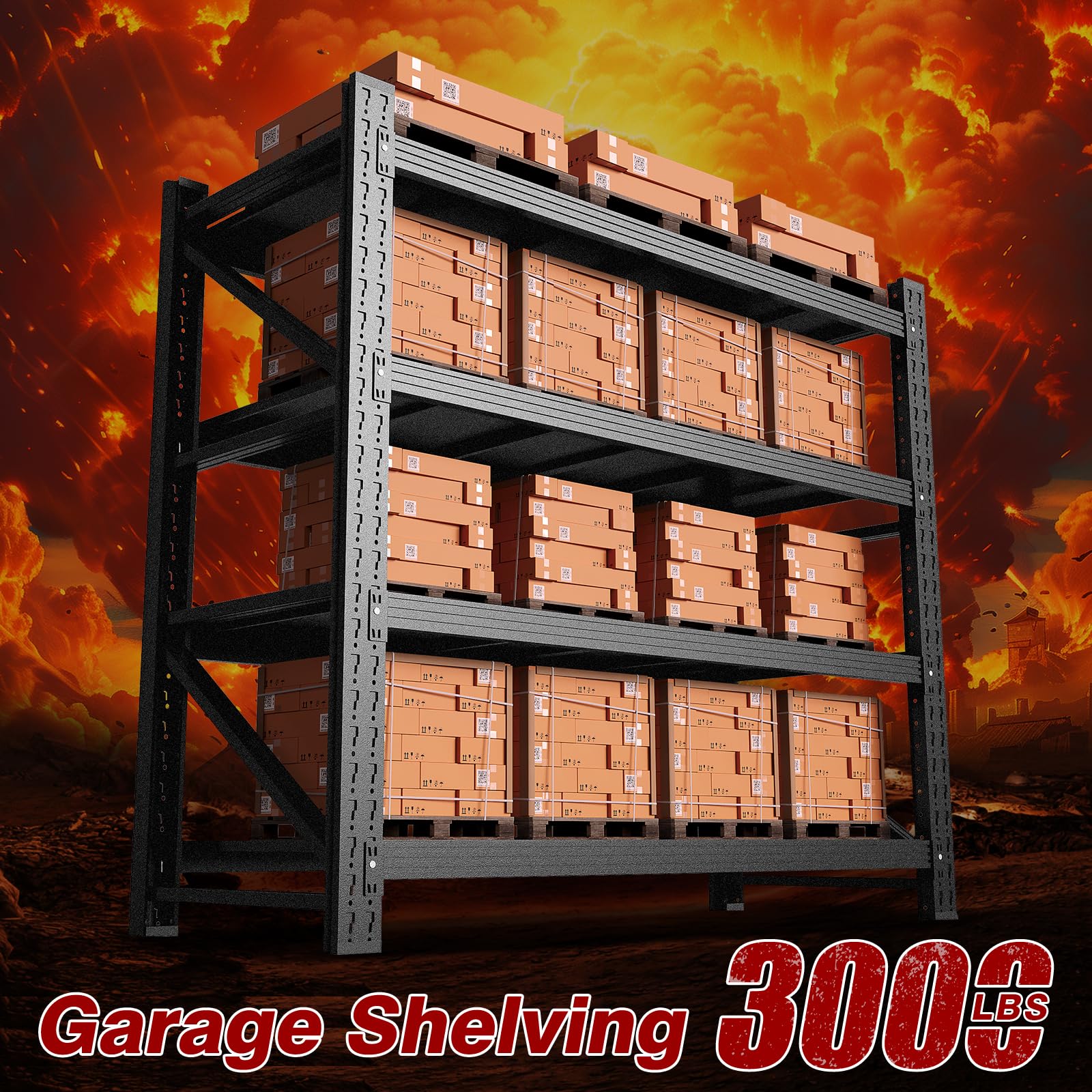 5000LBS Metal Steel Storage Shelves (4 Count)
