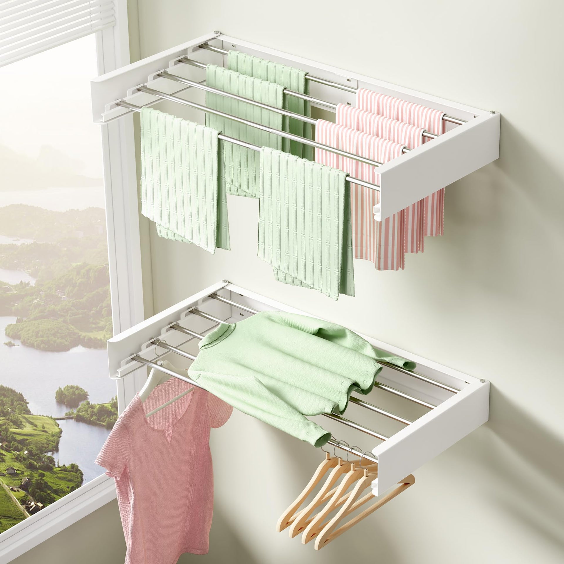Clothes Drying Rack Wall Mounted 32“