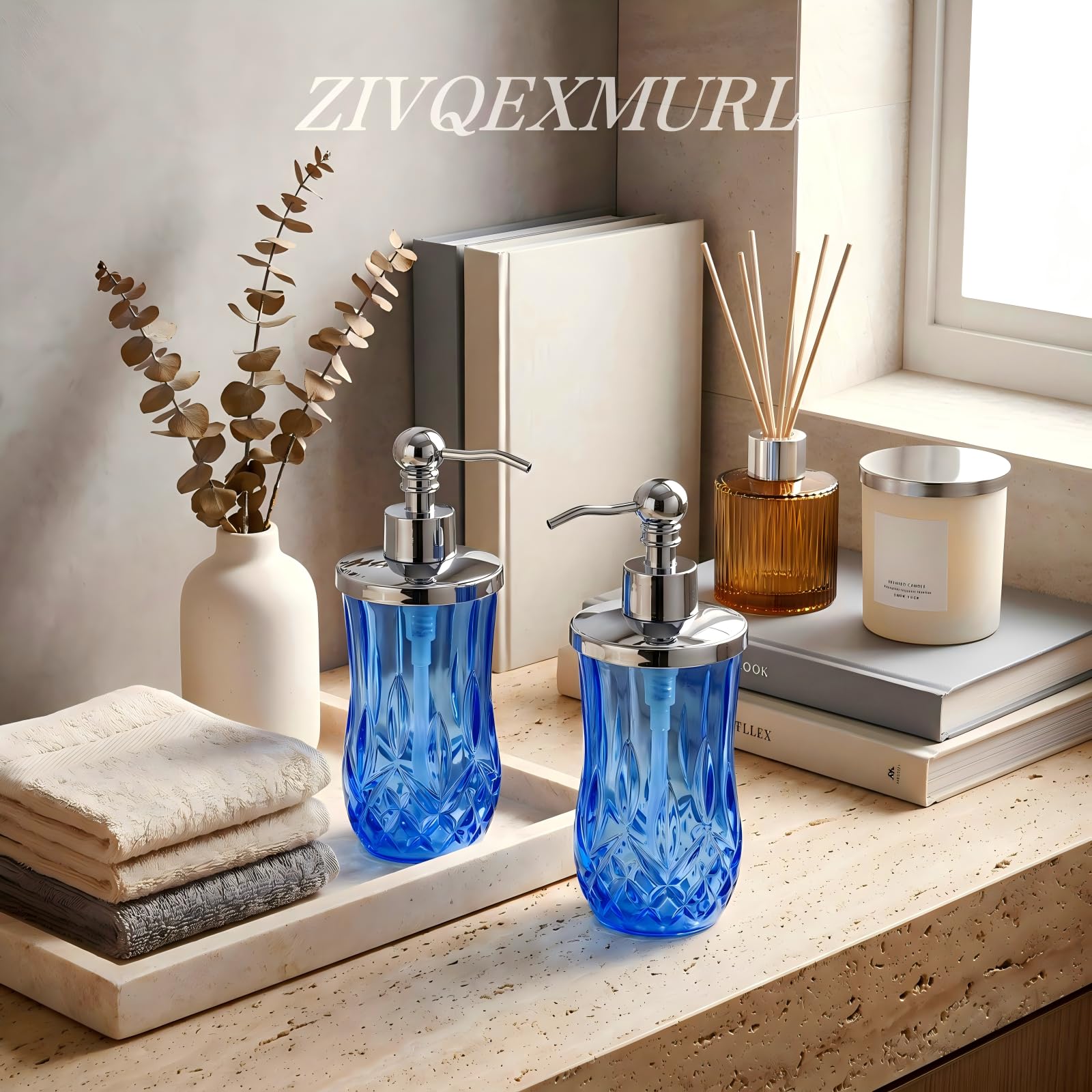 2 Pack 9Oz Blue Soap Dispenser (2 Count)