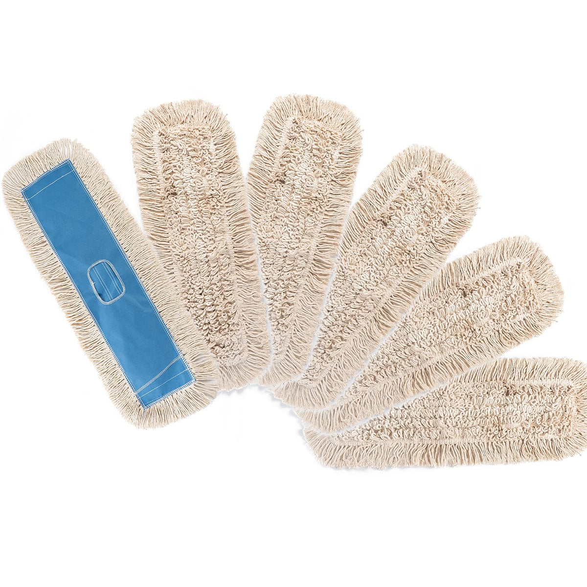 MATTHEW CLEANING 24'' Industrial Strength Cotton Dust Mop Refill Washable Replacement Heads For Residential & Commercial Use Fit Standard Dust Mop Frames (6 Count) - ModHome Supplies