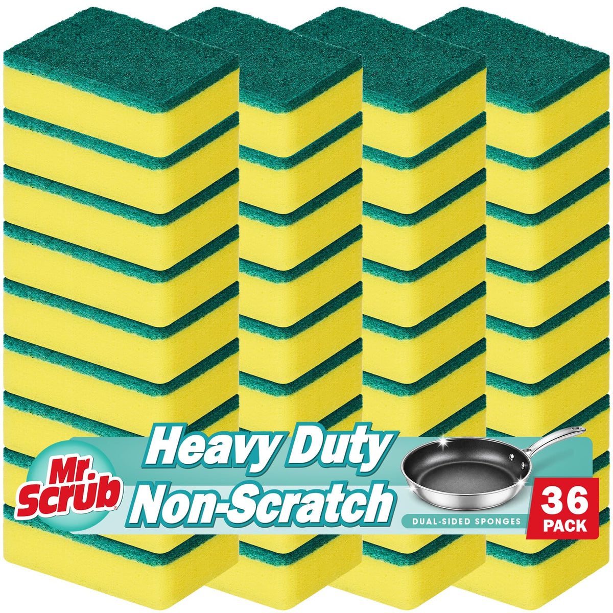 Sponges Kitchen Scrub Dish Sponge Scouring Pad (36 Count)