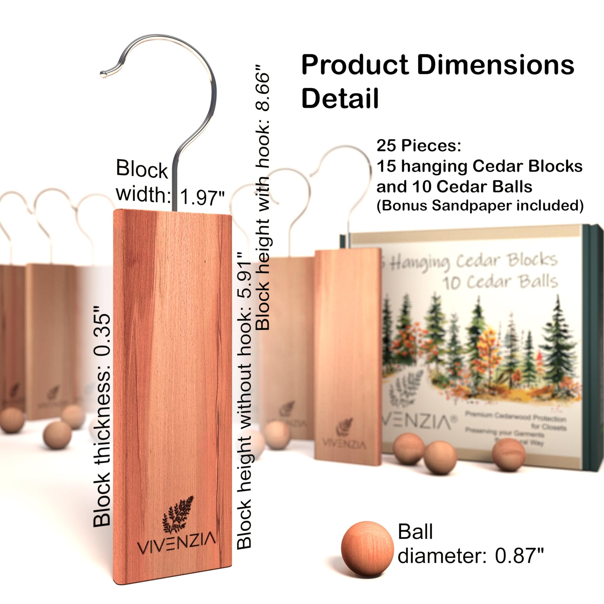 Cedar Blocks for Clothes Storage 25pcs