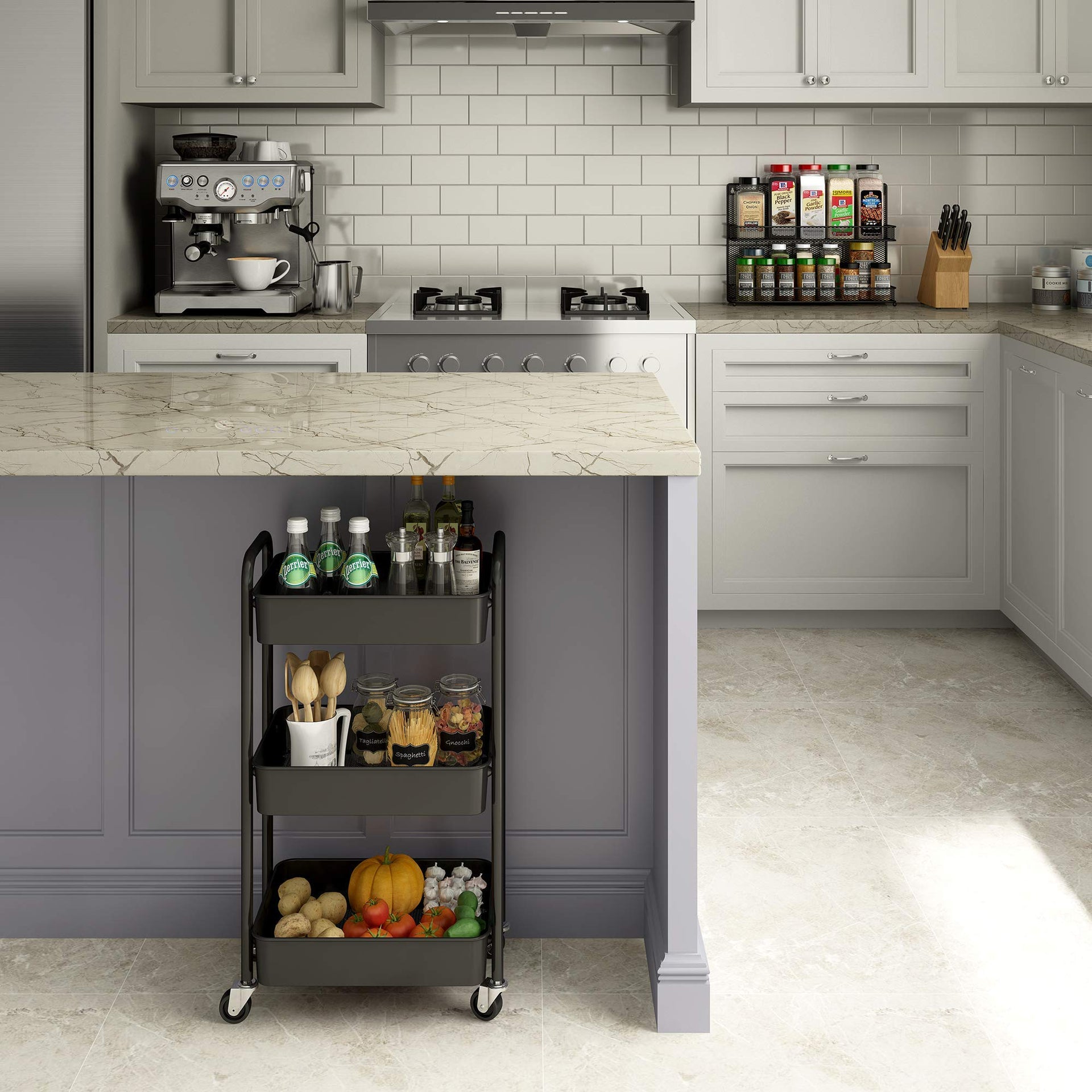 3 Tier Rolling Metal Storage Organizer