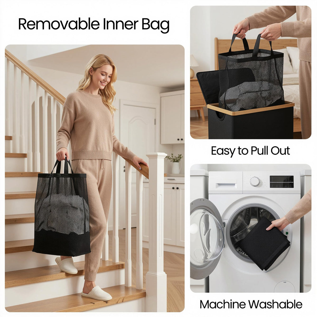 Slim Laundry Basket with Lid