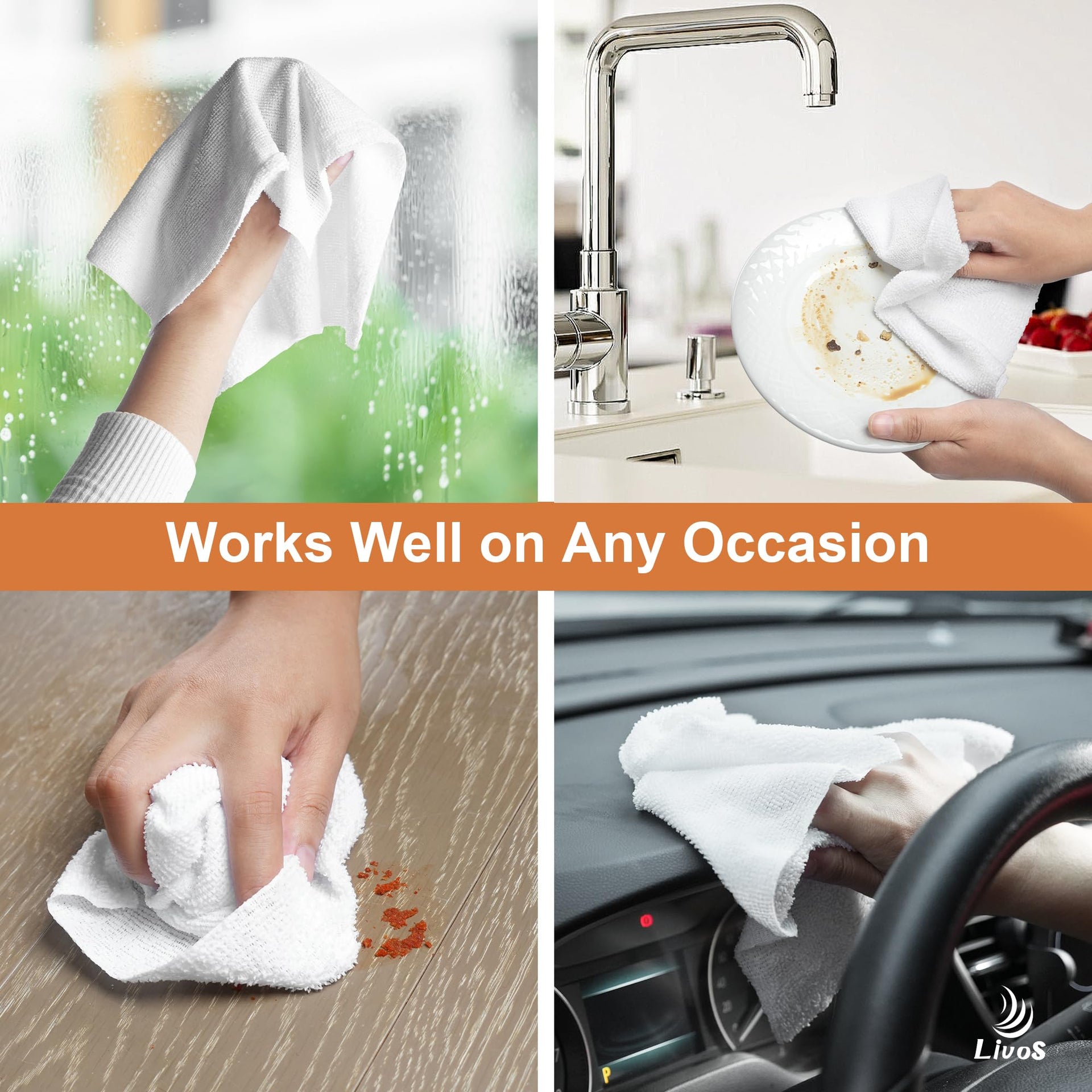 Microfiber Cleaning Cloth Roll (80 Count)