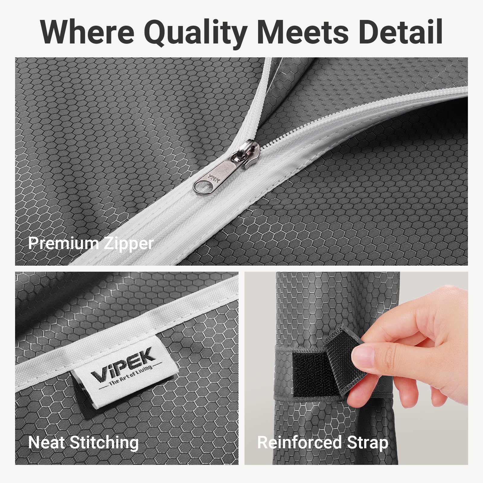 R3C Covered Clothing Rack for Hanging Clothes Rolling Closet