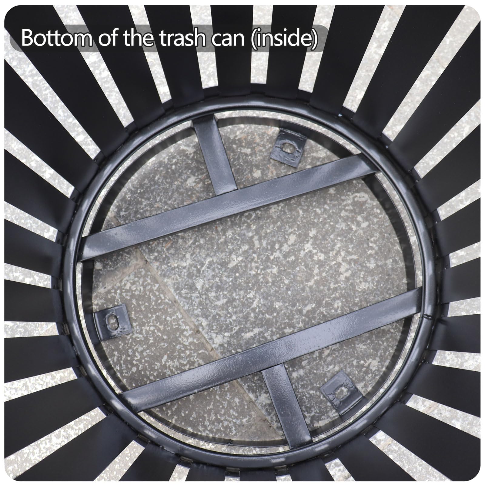 Outdoor Metal Slatted Trash Receptacle