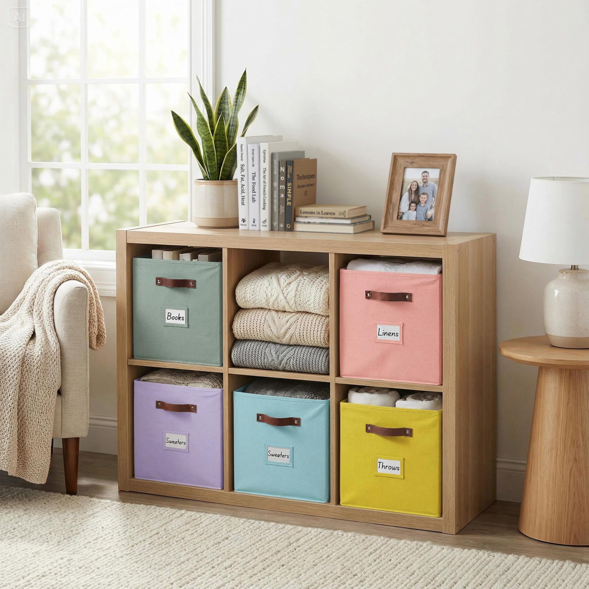 Storage Bins Cube Storage Bin with Labels (6 Count)
