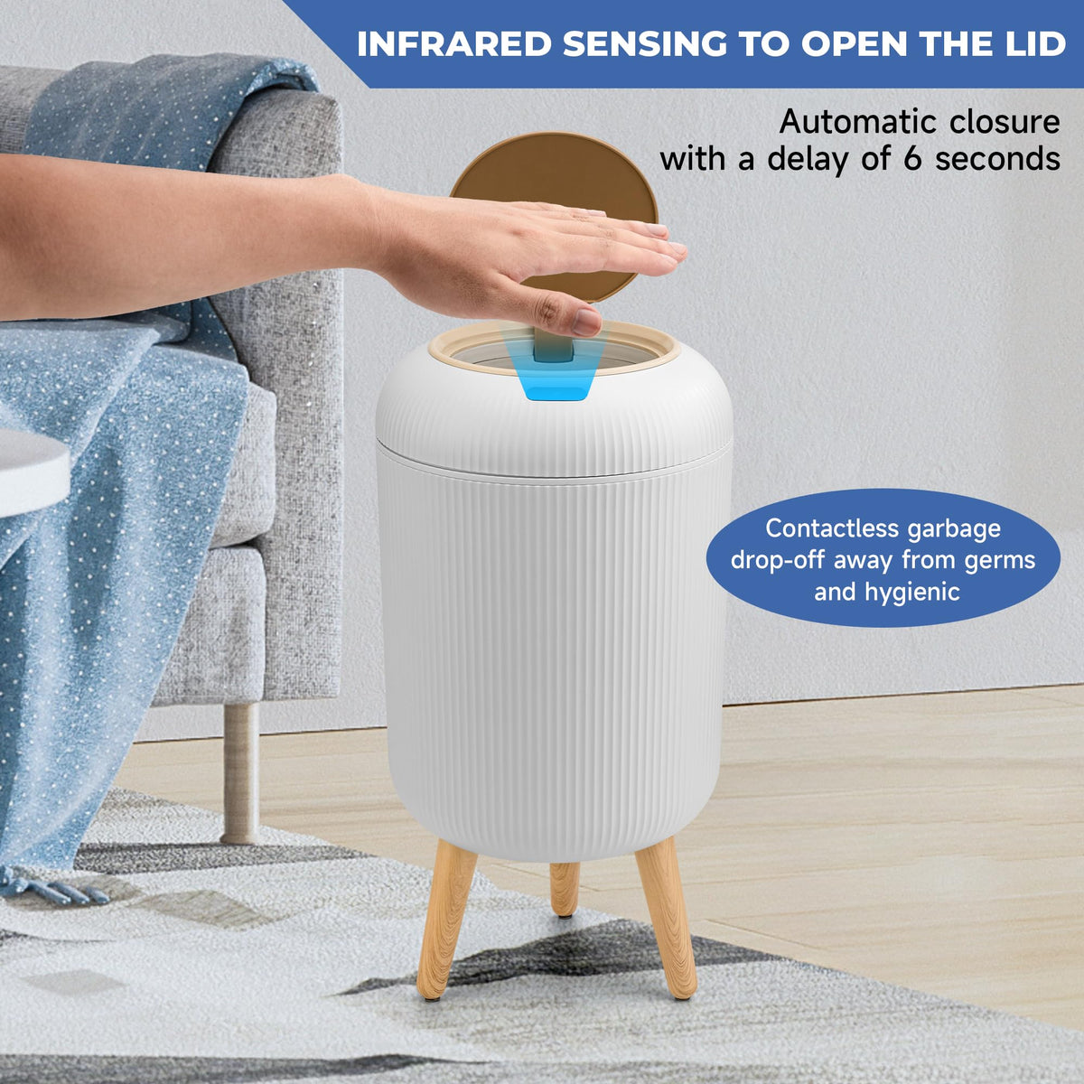 2 Pack Automatic Trash Can 12L (2 Count)
