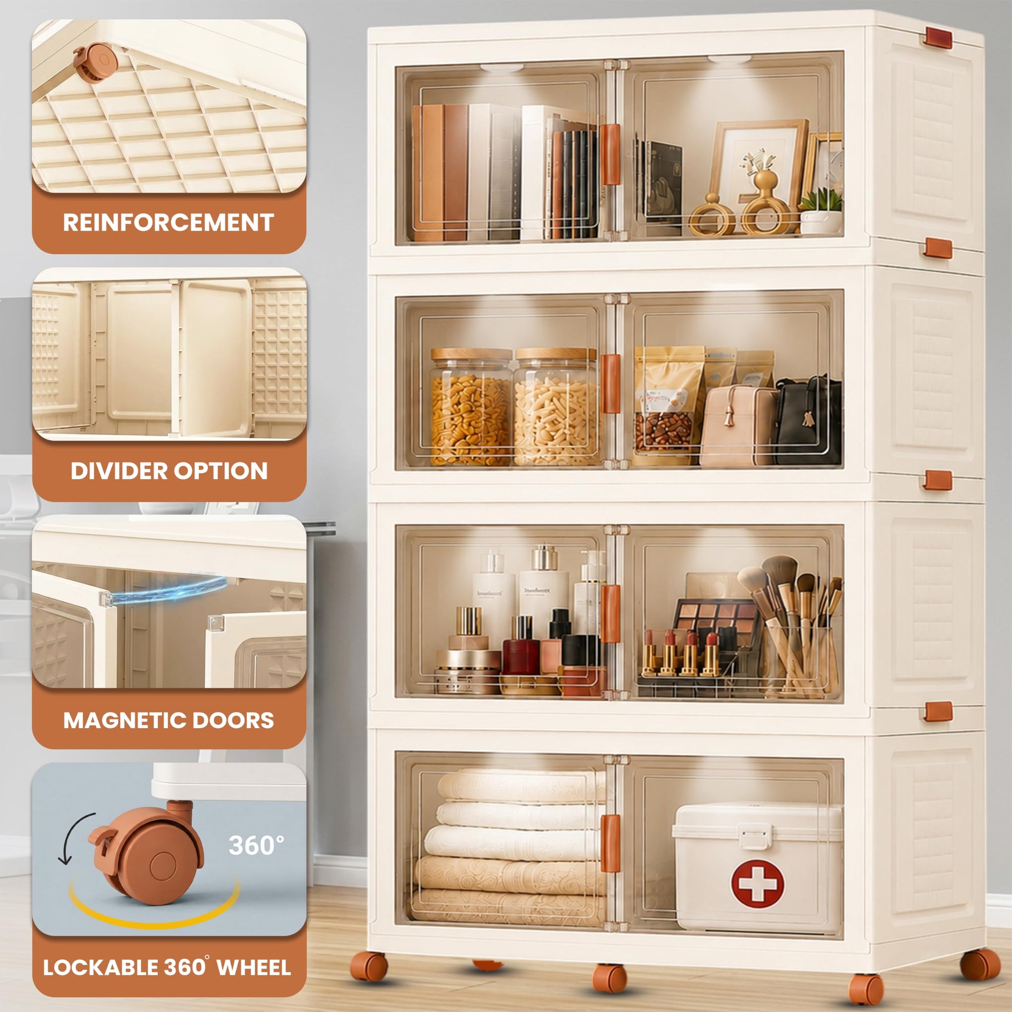752QT 188GAL Large Collapsible Closet Organizer (4 Count)