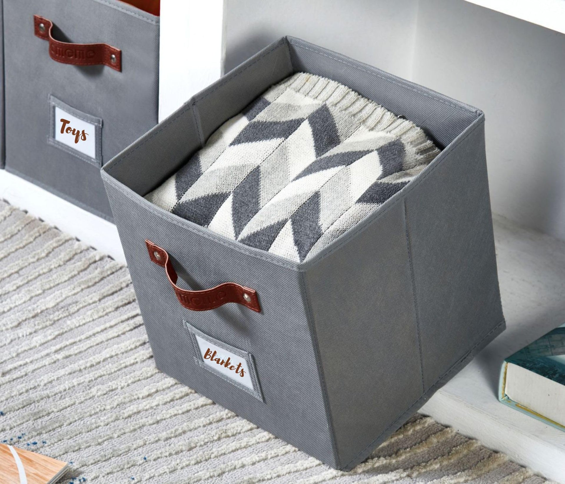 Storage Bins Cube Storage Bin with Labels (6 Count)