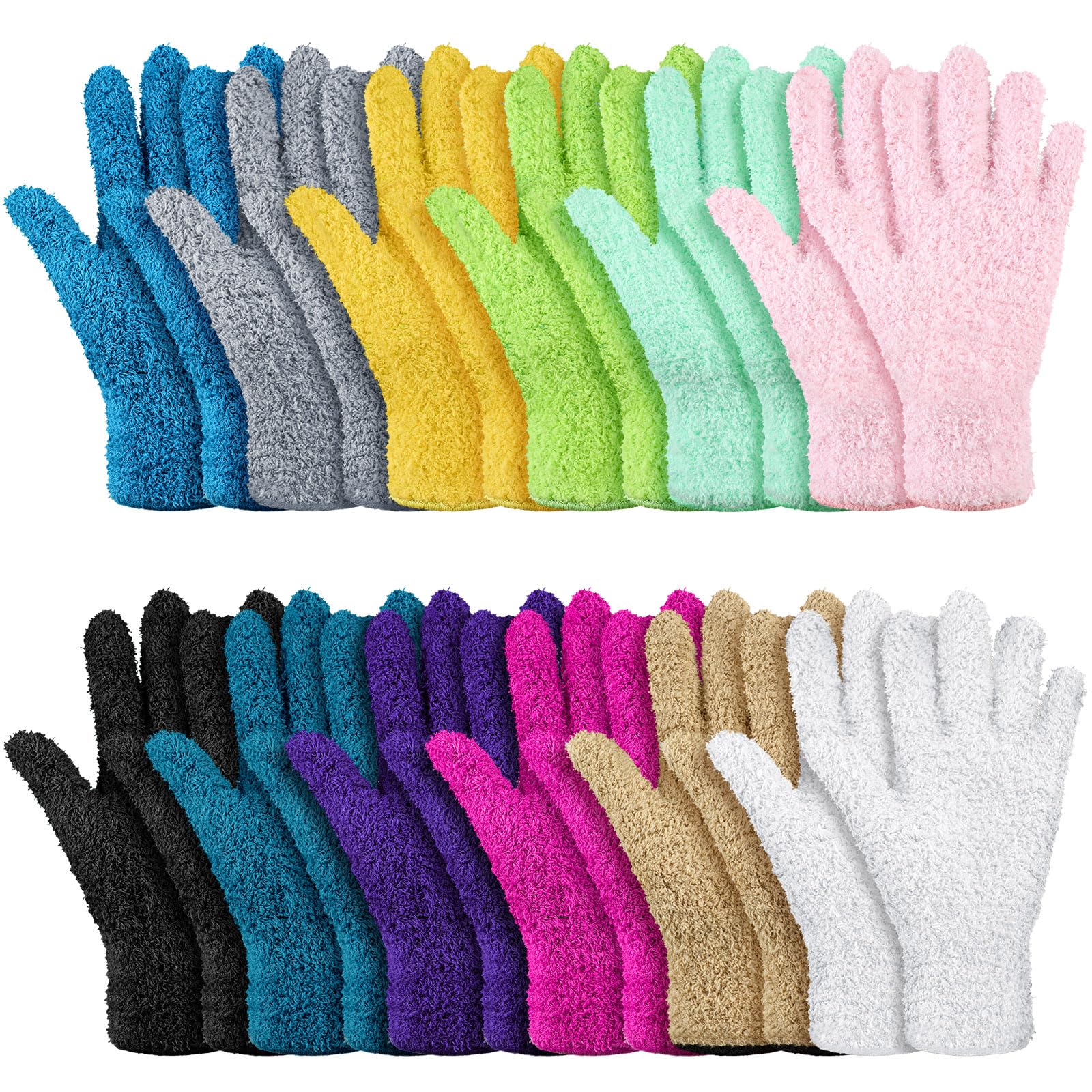 12 Pairs Microfiber Dusting Gloves for Plants Leaf (12 Count)