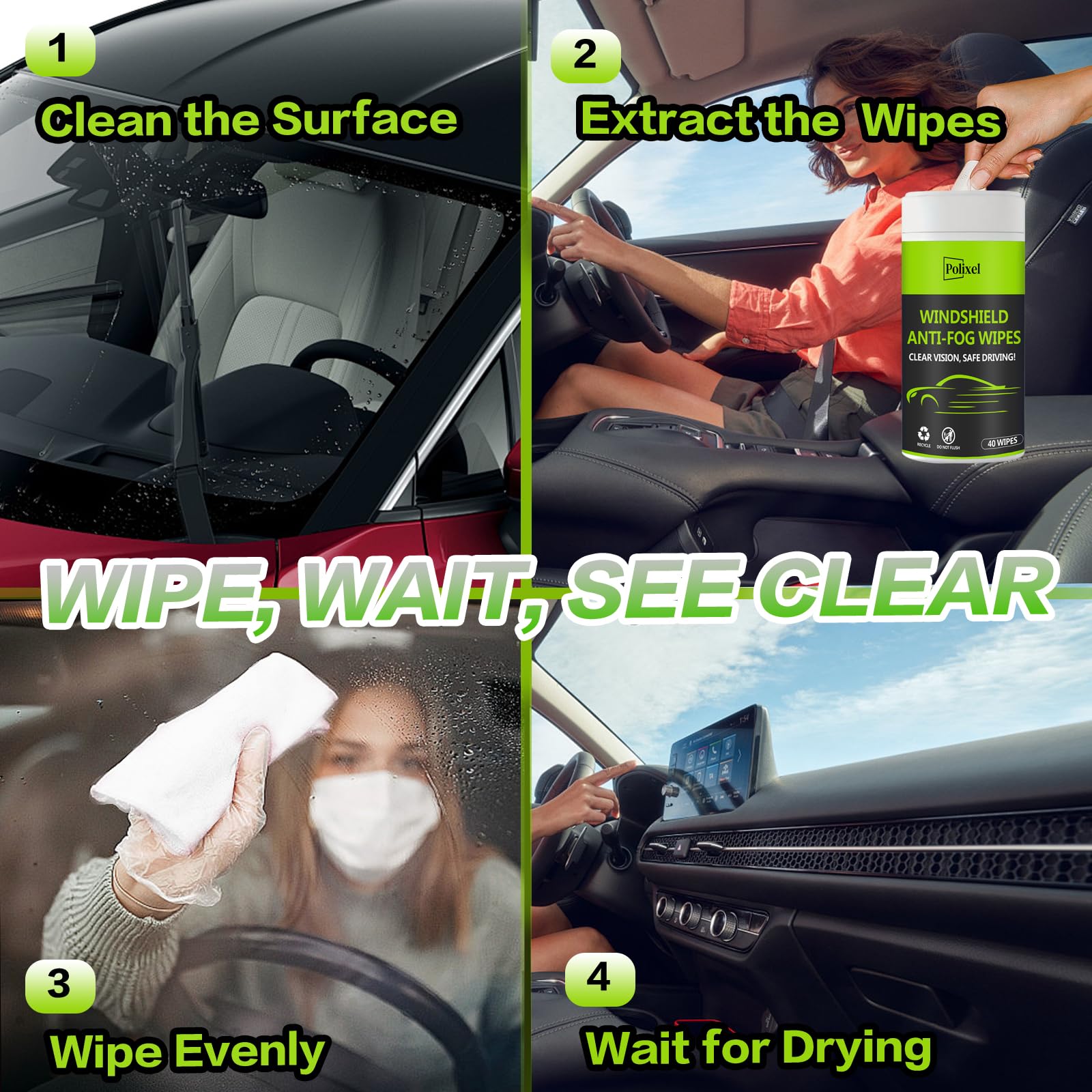 Glass Anti Fog Wipes Pre (40 Count)