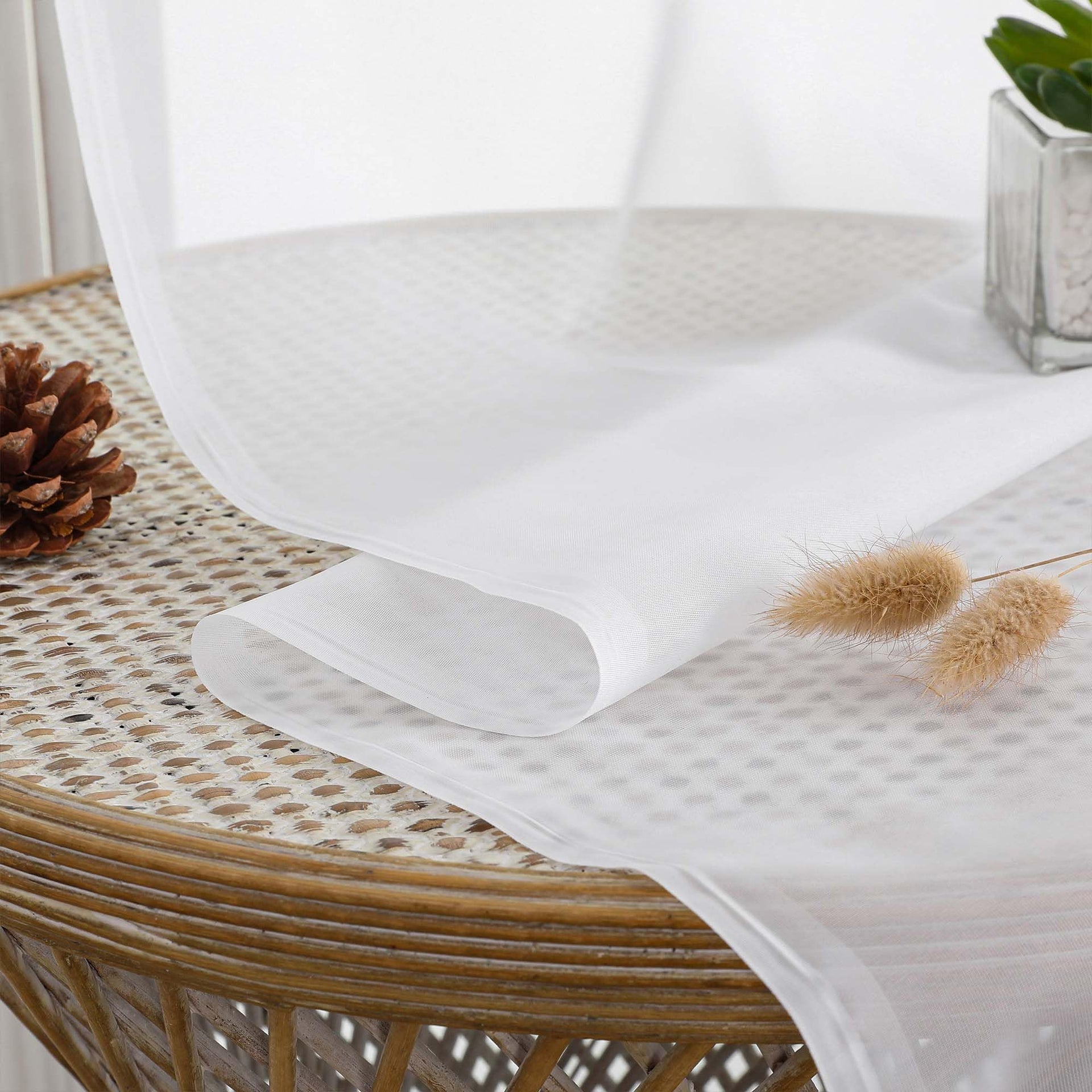 White Sheer Curtains 78 Inches Long 2 Panels Set for Living Room (2 Count)
