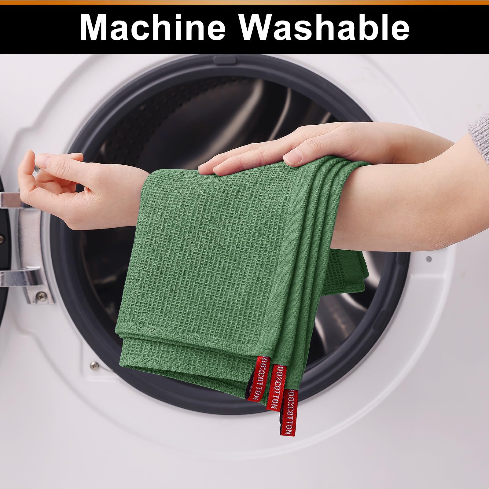 100% Cotton Waffle Weave Dish Cloths (6 Count)