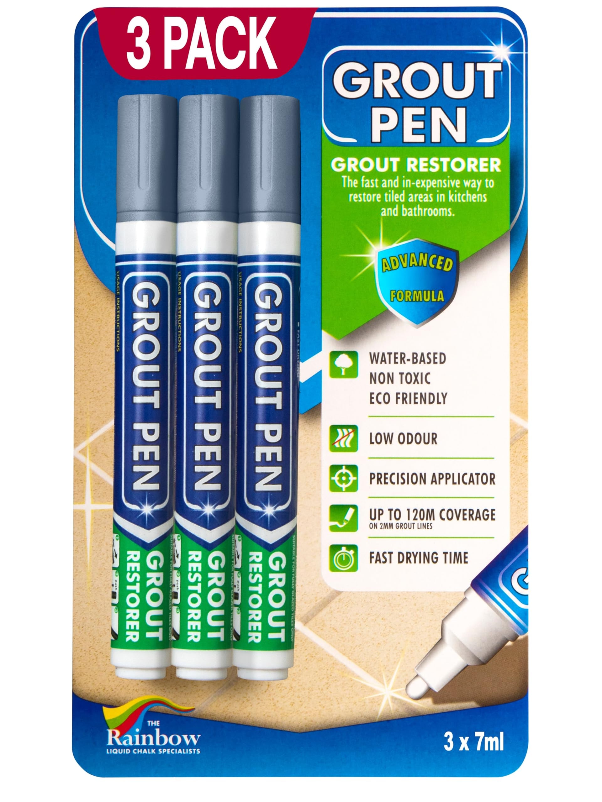 Grout Pen Grey Tile Grout Paint Marker (3 Count)