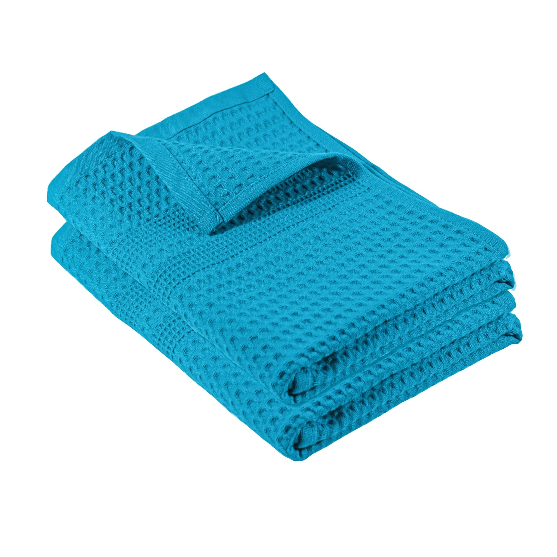 Waffle Hand Towels for Bathroom Quick Dry Towel Super Absorbent Thin 100% Cotton Lint Free (2 Count)