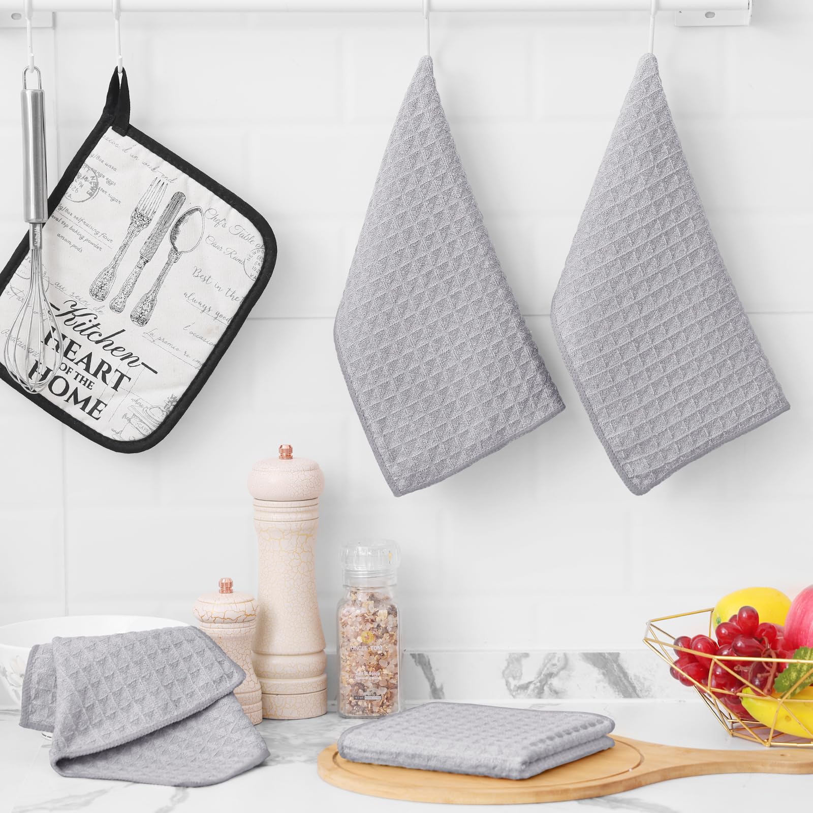 Microfiber Kitchen Towels and Dishcloths Sets (8 Count)