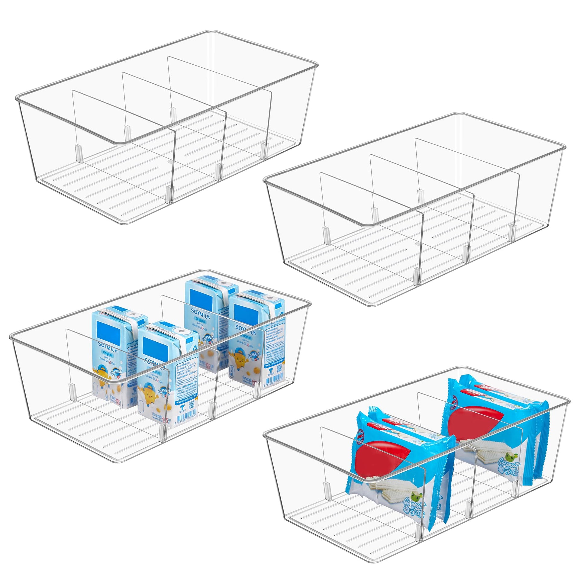 4 Pack Food Storage Organizer Bins (4 Count)