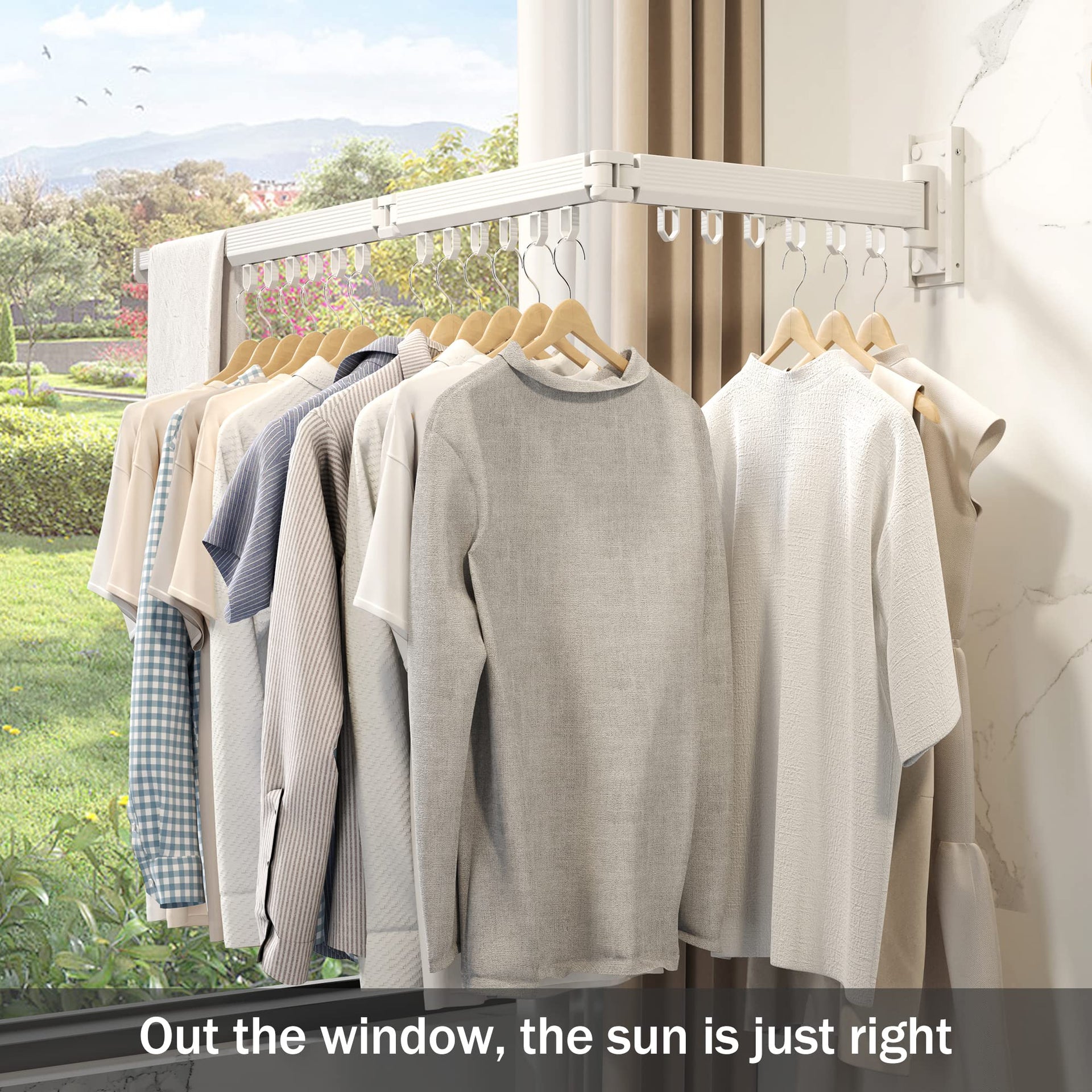 Wall Mounted Foldable Clothes Drying Rack
