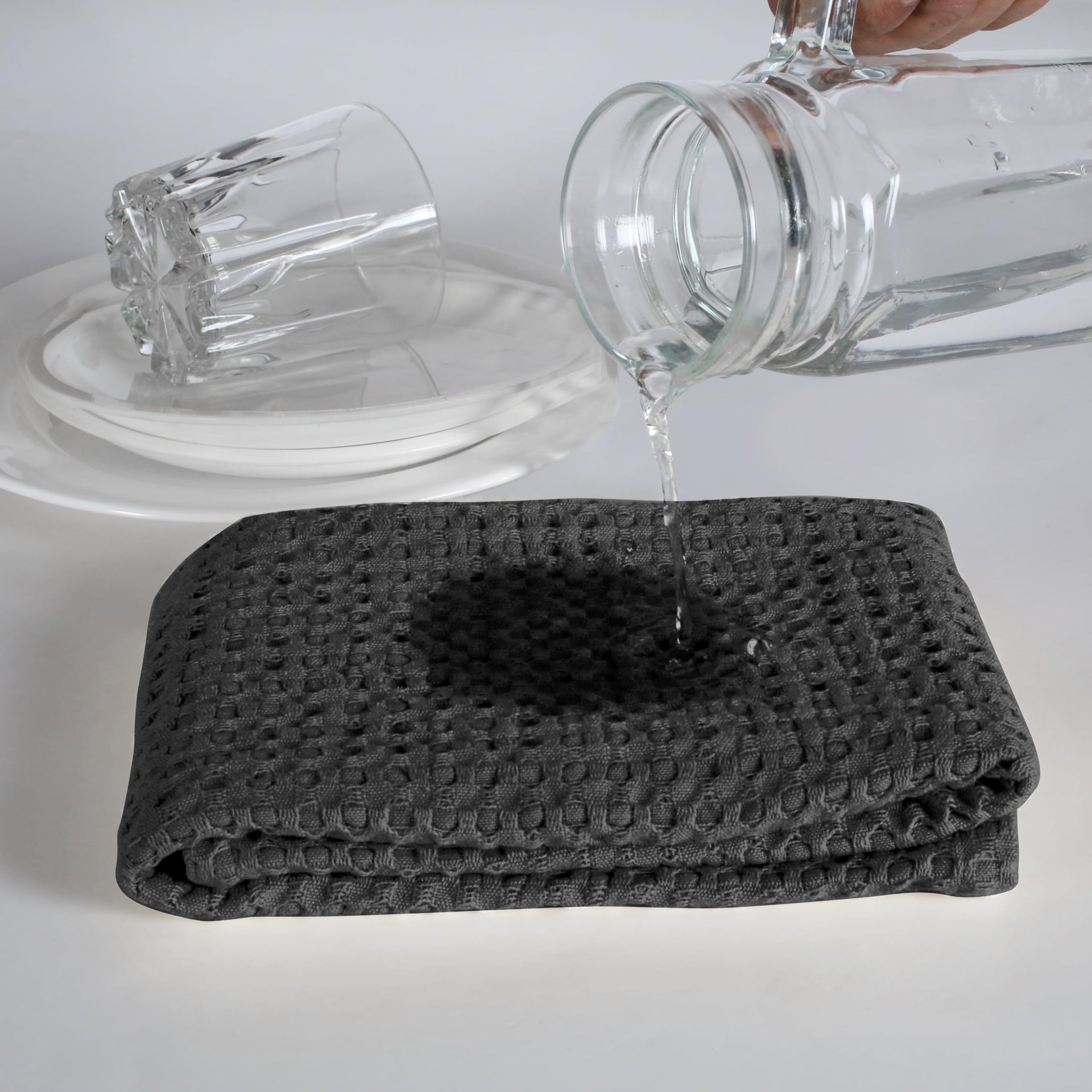 Set of 4 Premium Waffle Dish Towels 16x26 inches