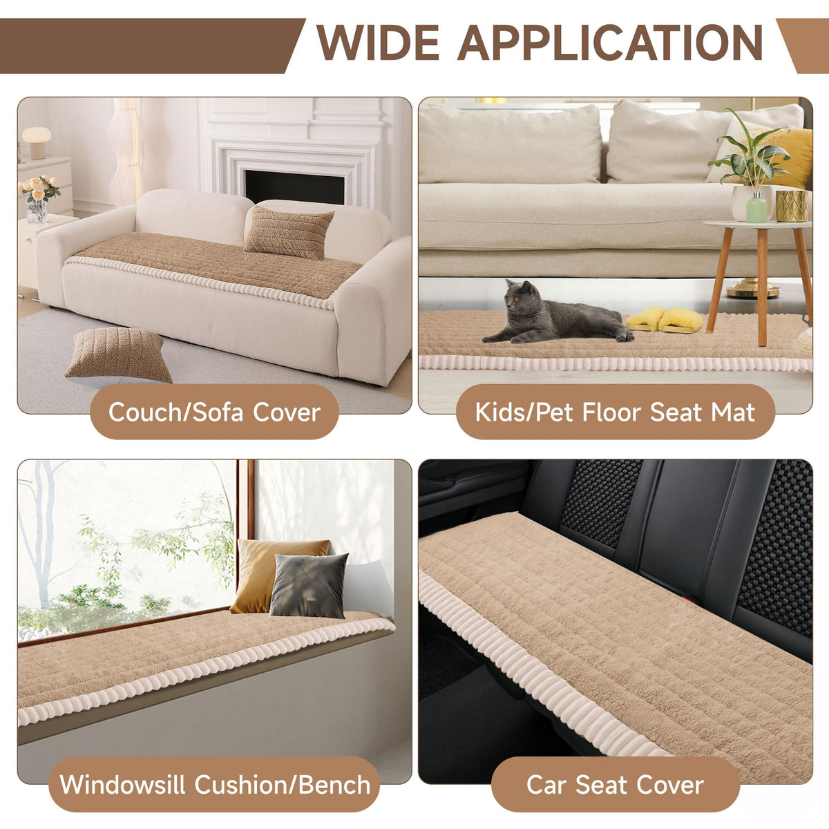Sofa Covers for 3 Cushion Couch Washable (3 Count)