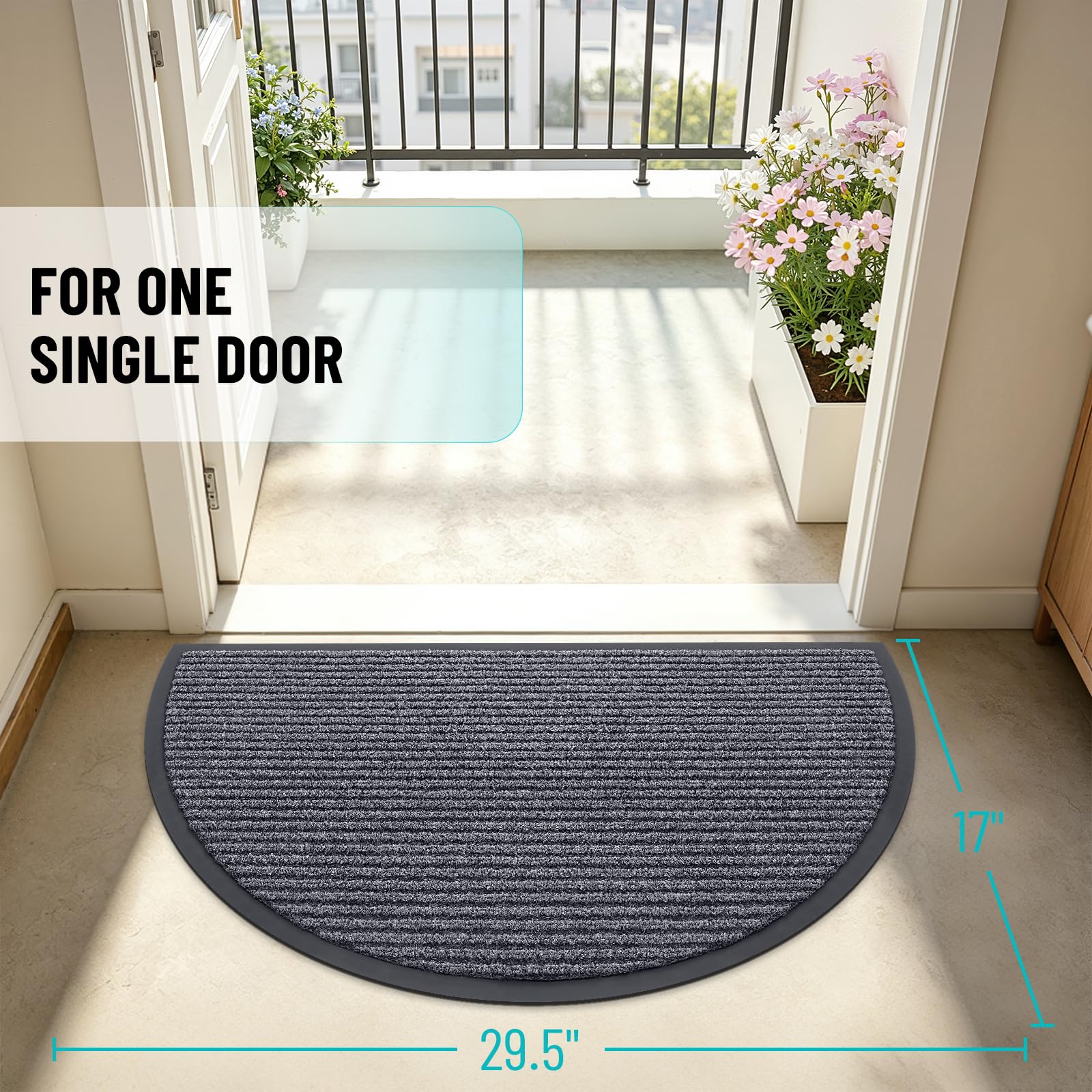 Half Circle Front Door Mat 29.5x17