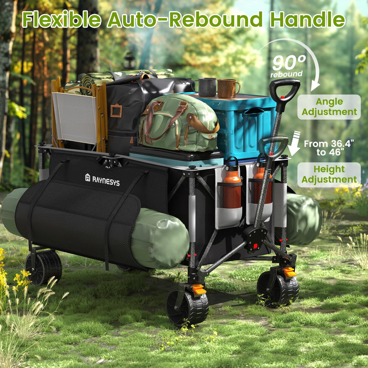 300L Collapsible Wagons Cart with Wheels Foldable