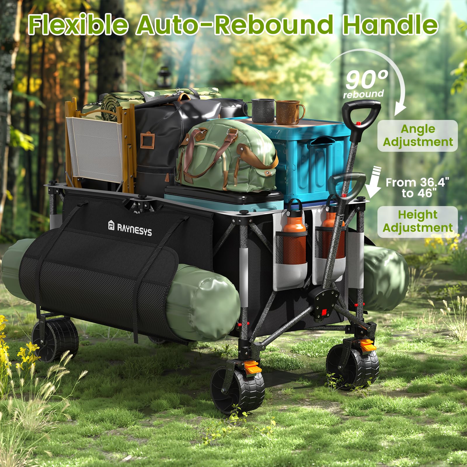 300L Collapsible Wagons Cart with Wheels Foldable