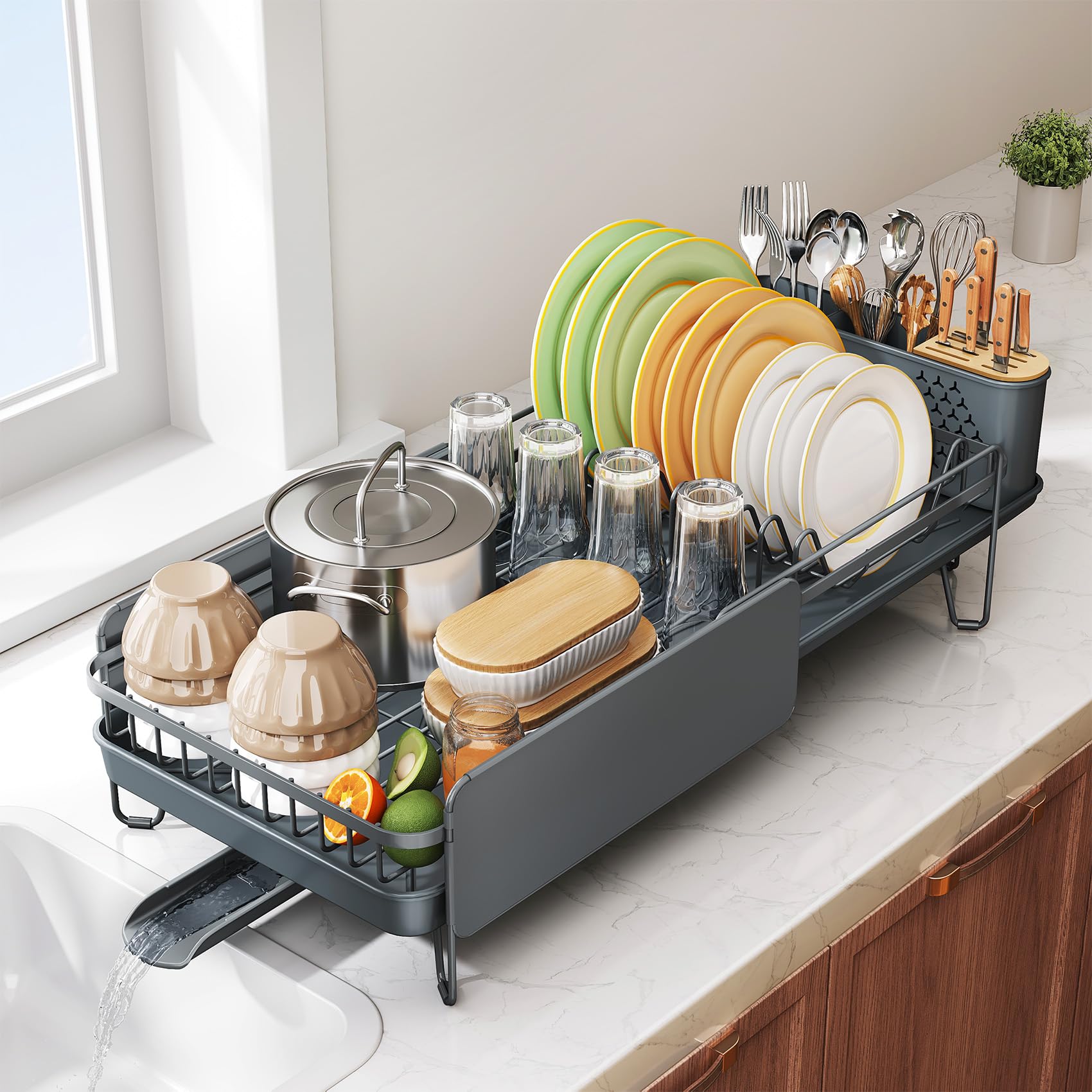 Large Dish Drying Rack for Kitchen Counter