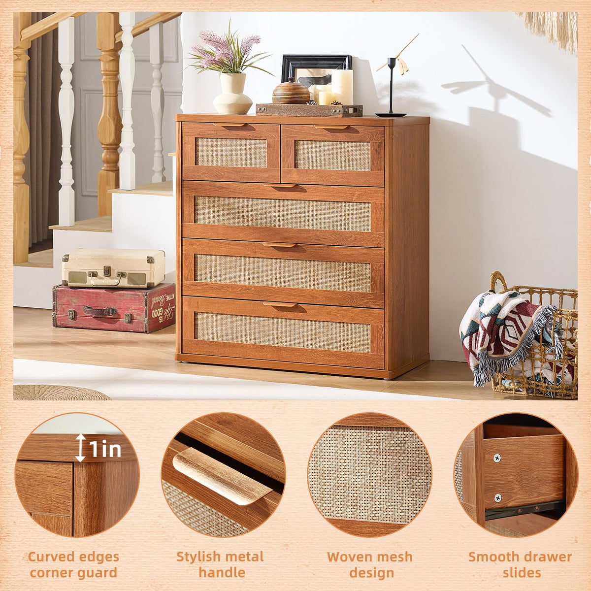 Rattan Dresser for Bedroom