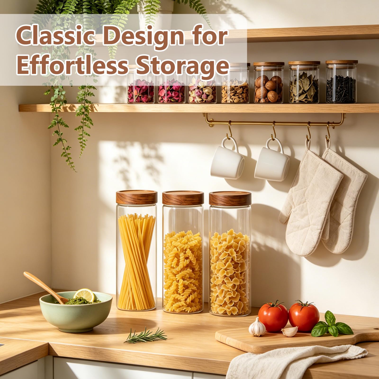 64oz Pasta Storage Containers with Lids (3 Count)