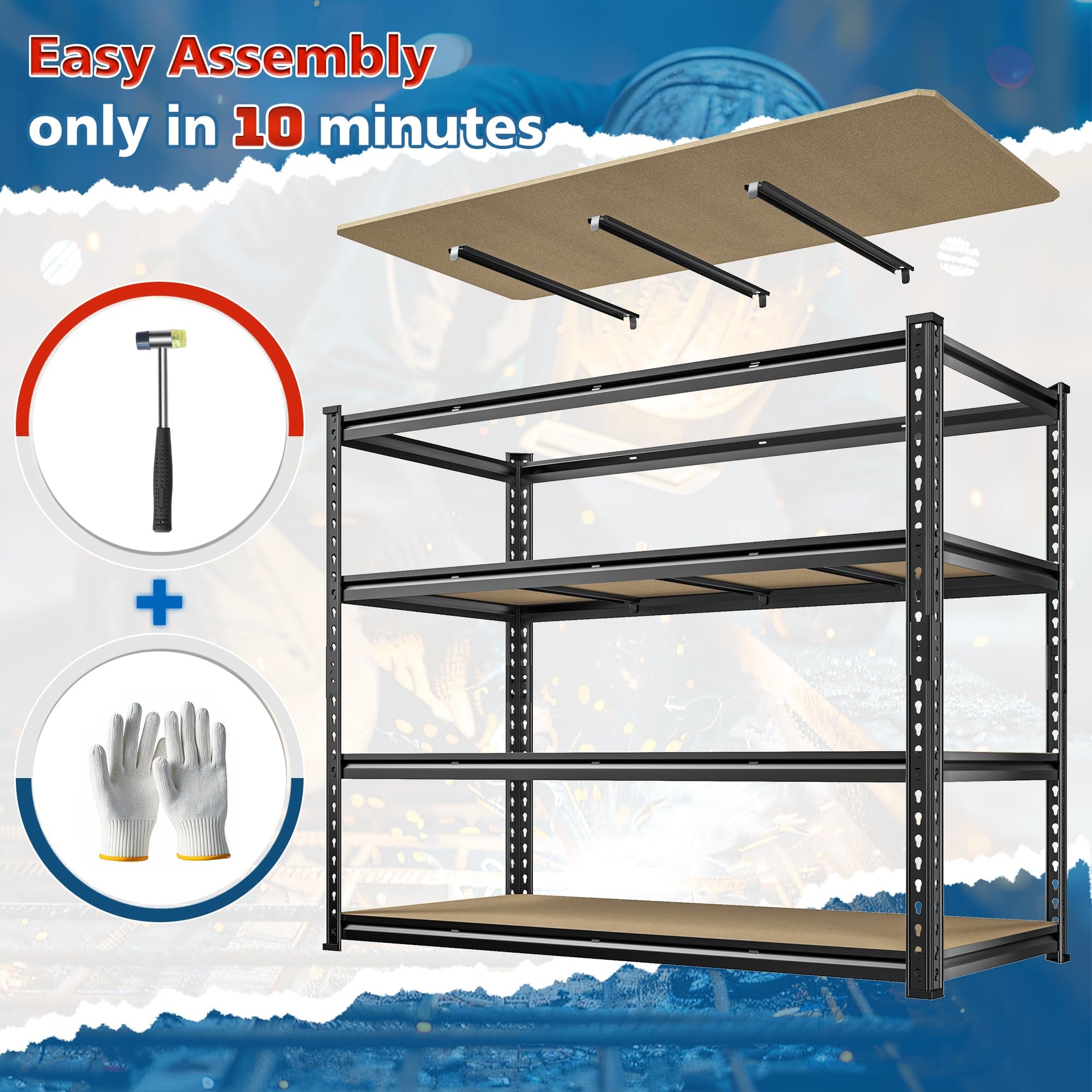 55" W Storage Shelves