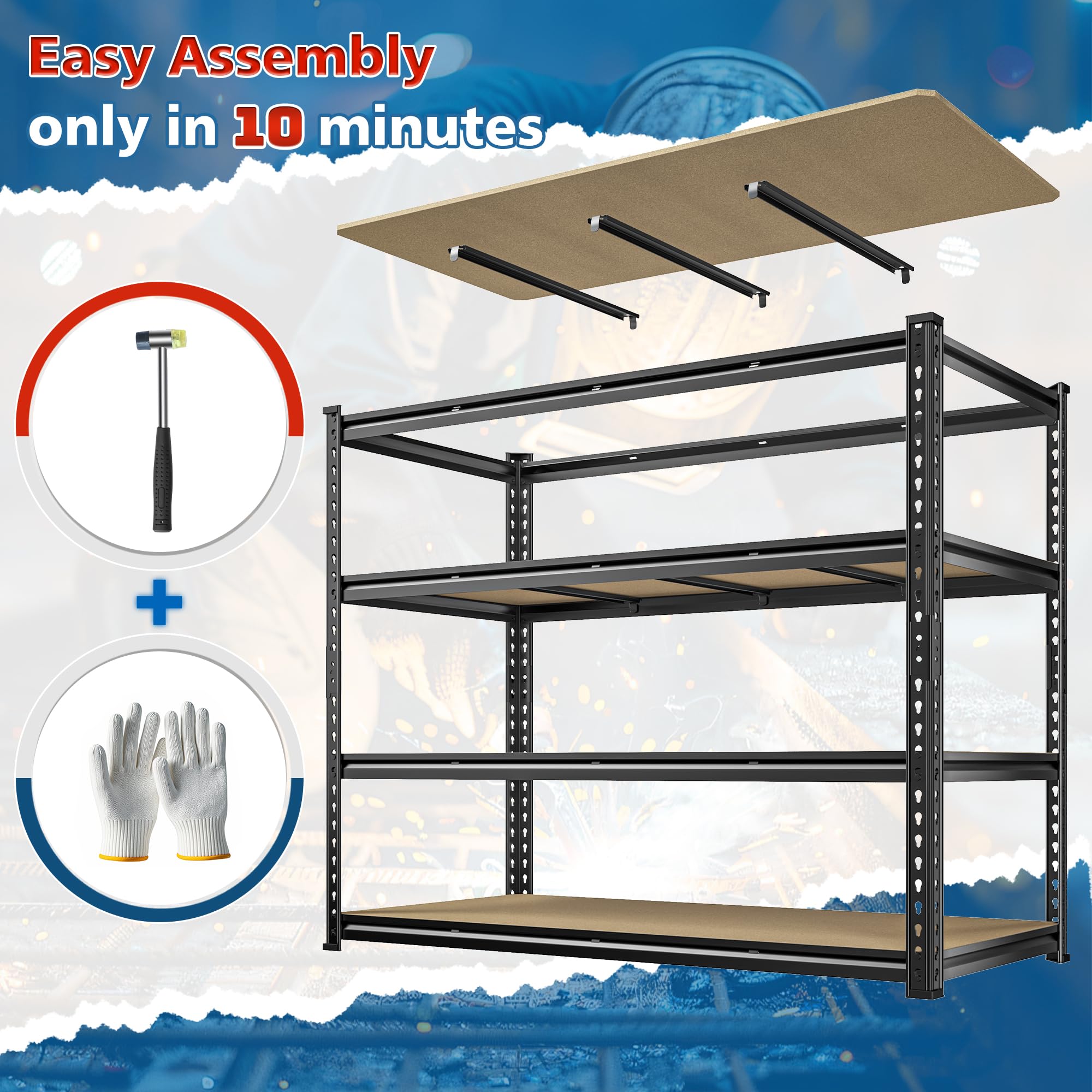 55" W Storage Shelves