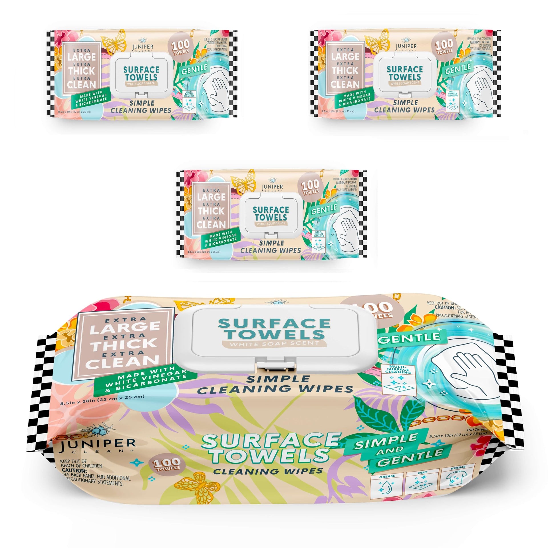 3 Packs Surface Cleaning Wipes (300 Count)