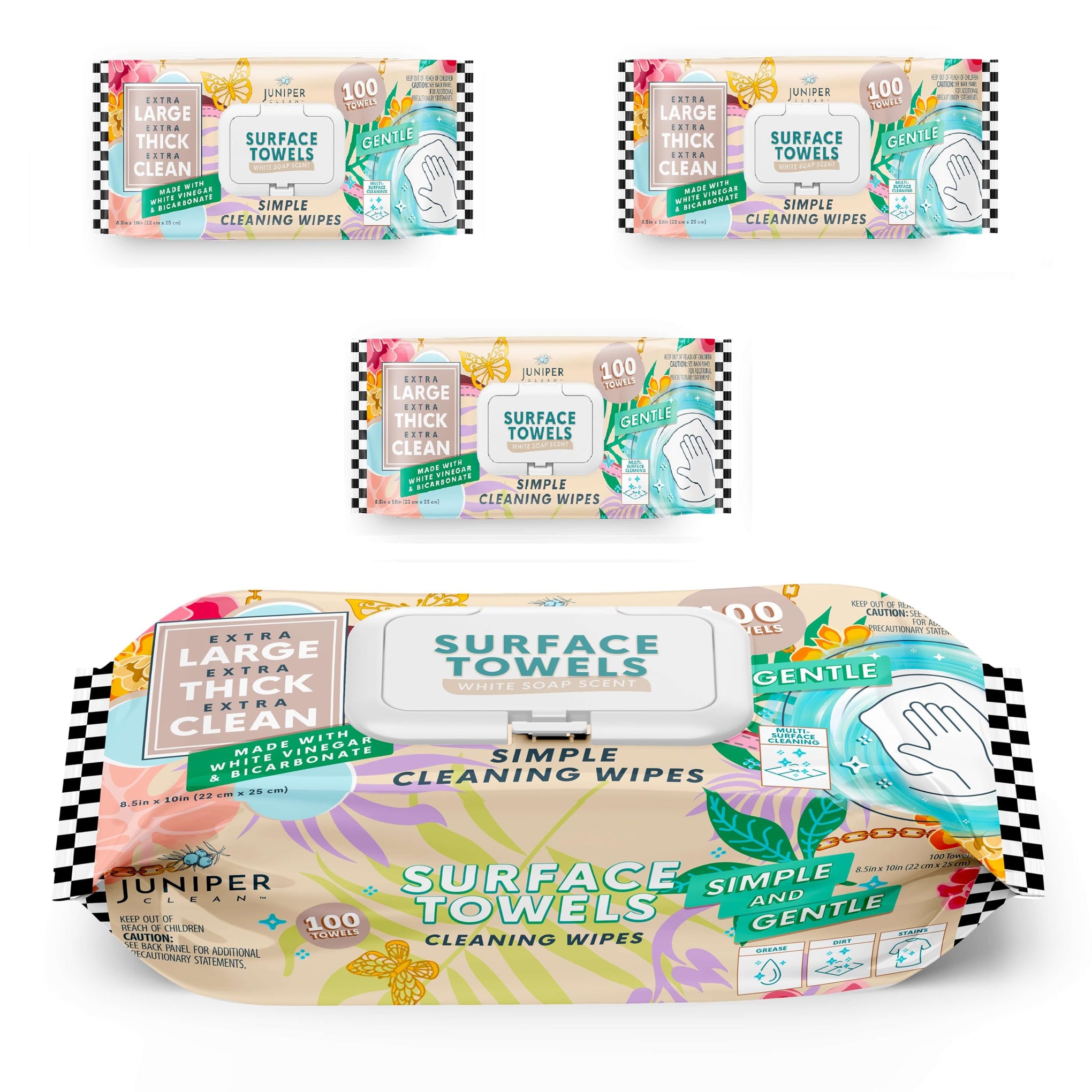 3 Packs Surface Cleaning Wipes (300 Count)