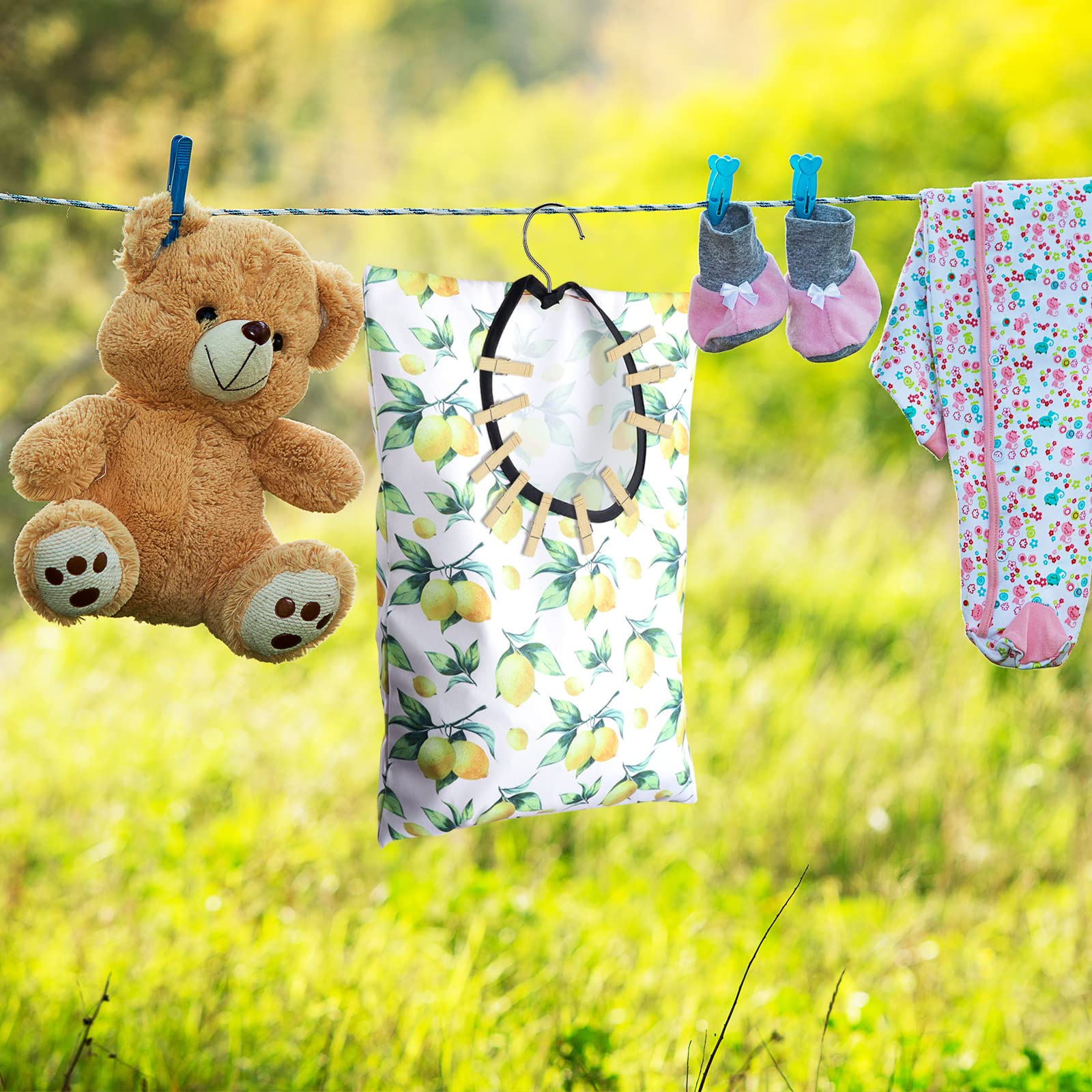 2 Pcs Lemon Clothespin Bag With Hanging Hook (2 Count)