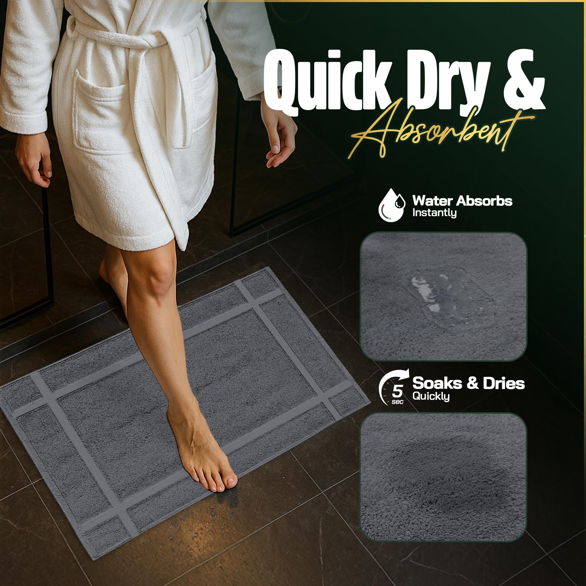 100% Ring Spun Cotton Bath Mat