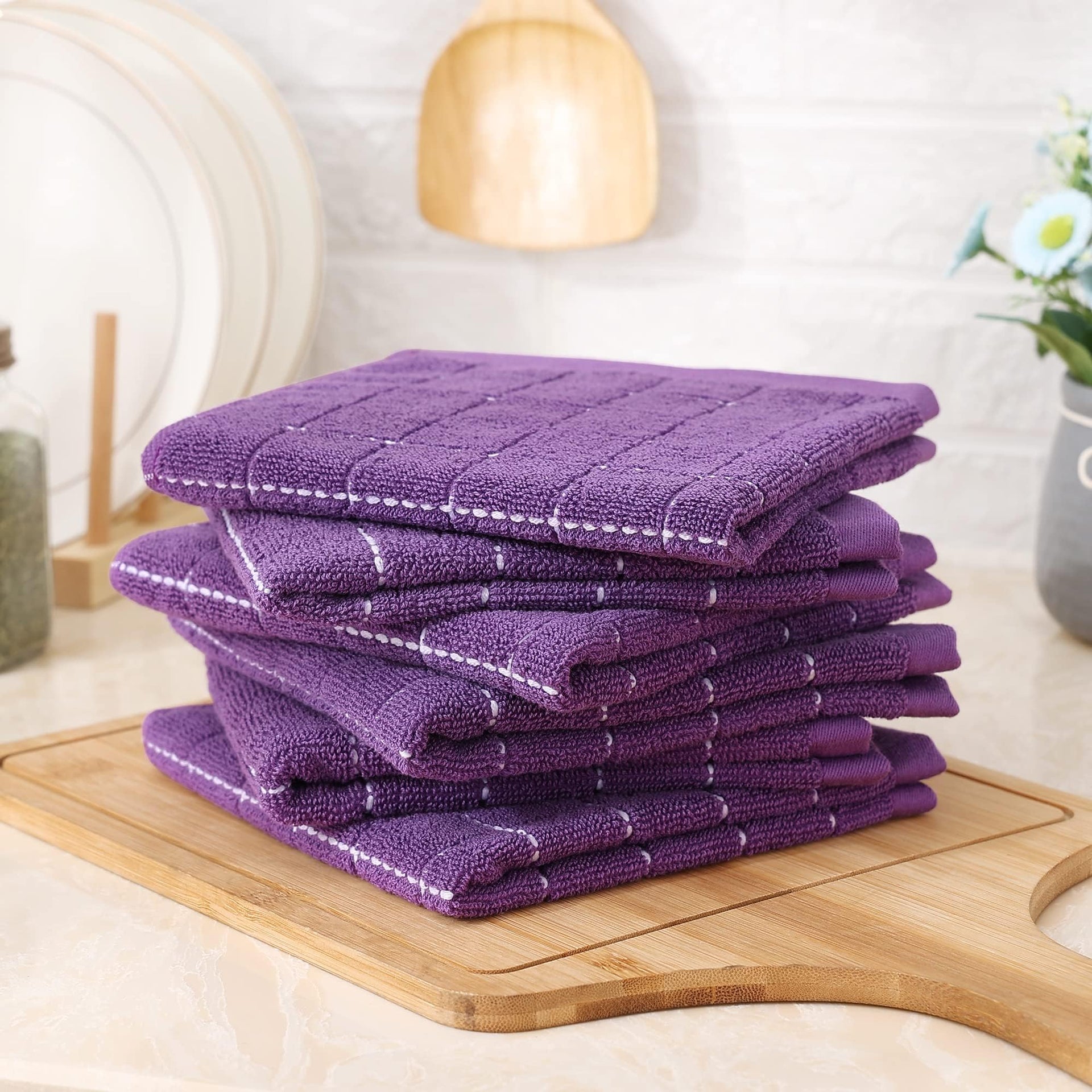 100% Cotton Terry Kitchen Dish Cloths (12 Count)