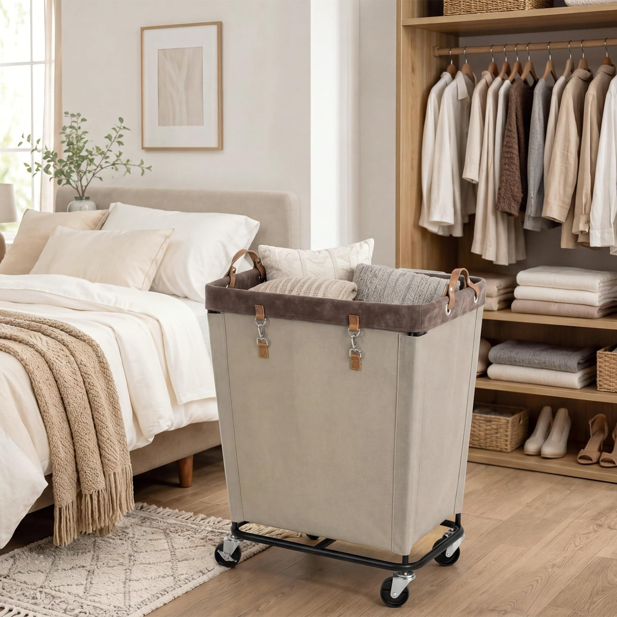 210L Laundry Basket with Wheels