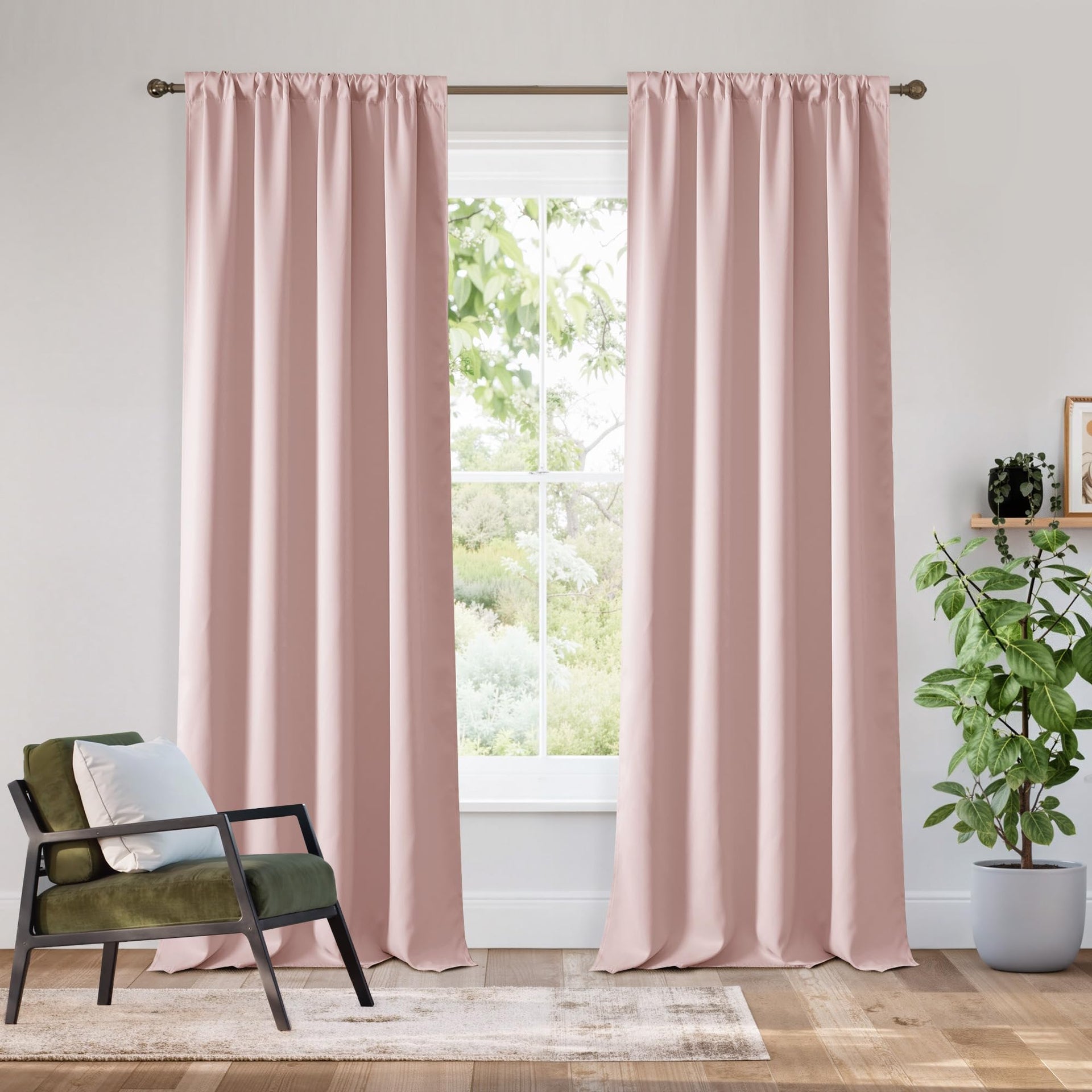 Bedroom Blackout Curtains 80 inches Long (2 Count)