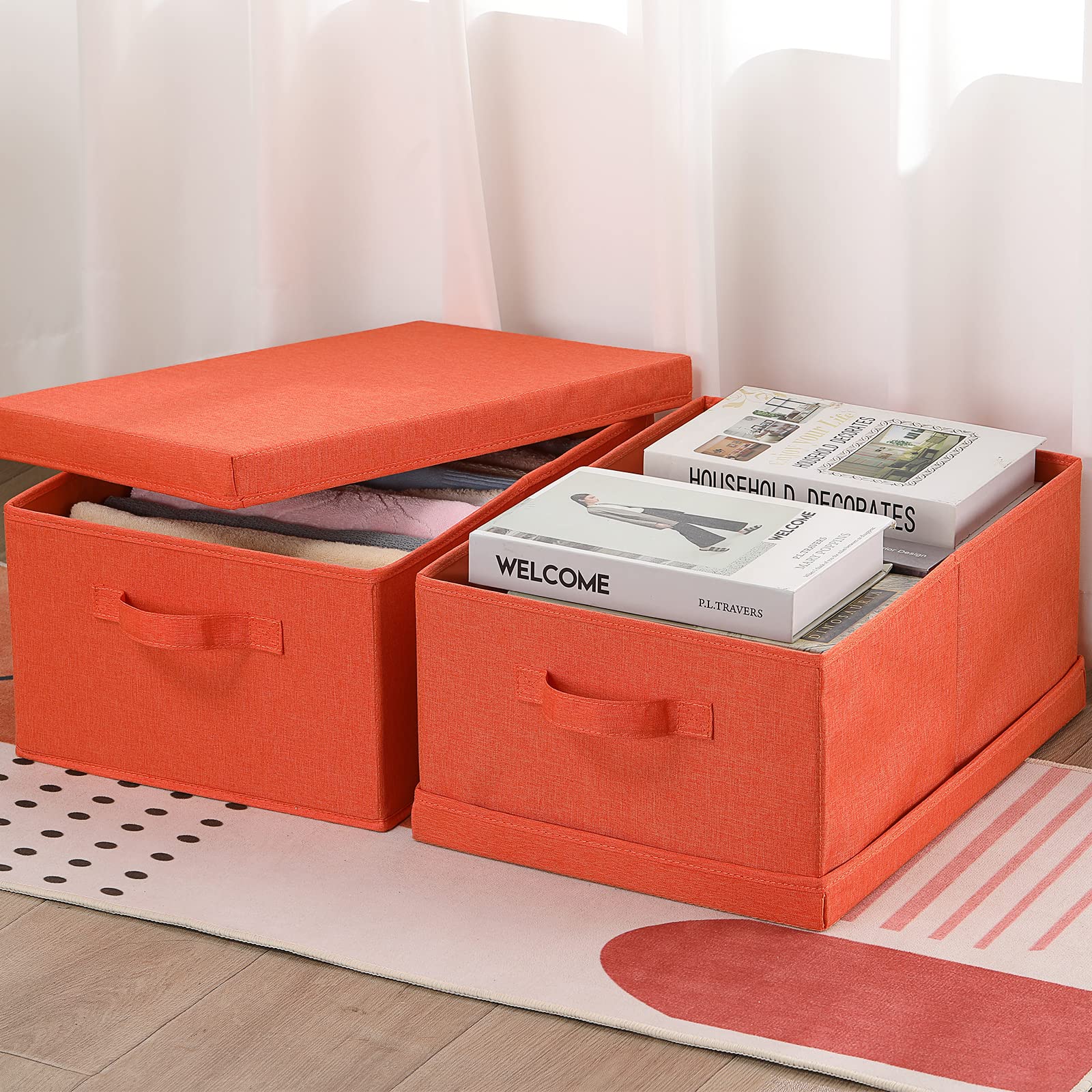 Storage Bins with Lids for Organizing (2 Count)