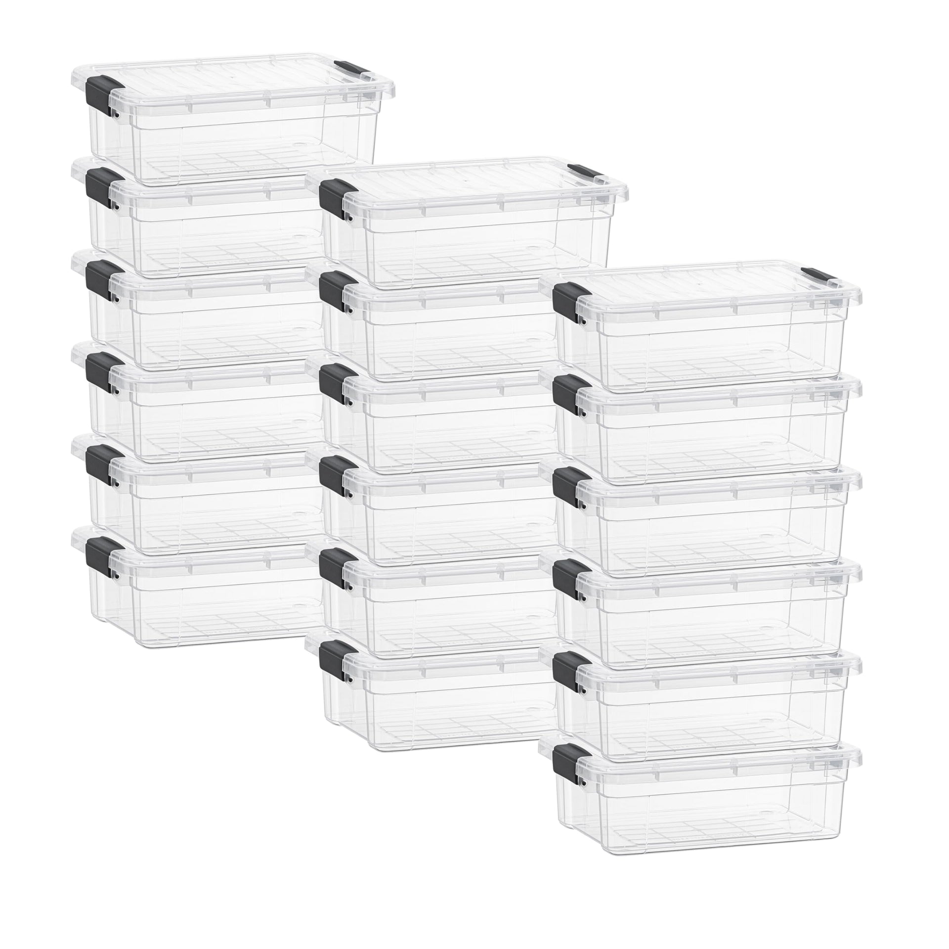 2.3 Quart Clear Plastic Storage Containers with Lids (18 Count)