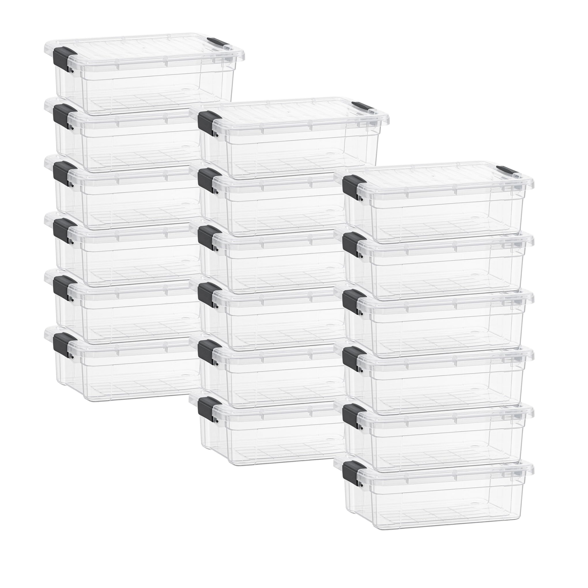 2.3 Quart Clear Plastic Storage Containers with Lids (18 Count)