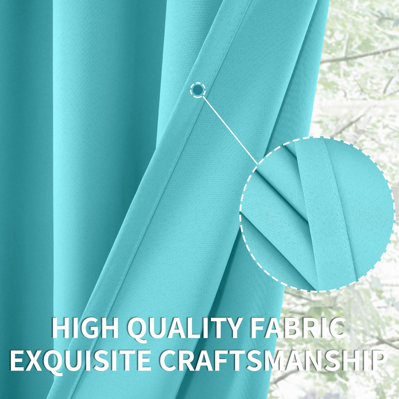 Small Aqua Curtains 36 Inch Length (2 Count)