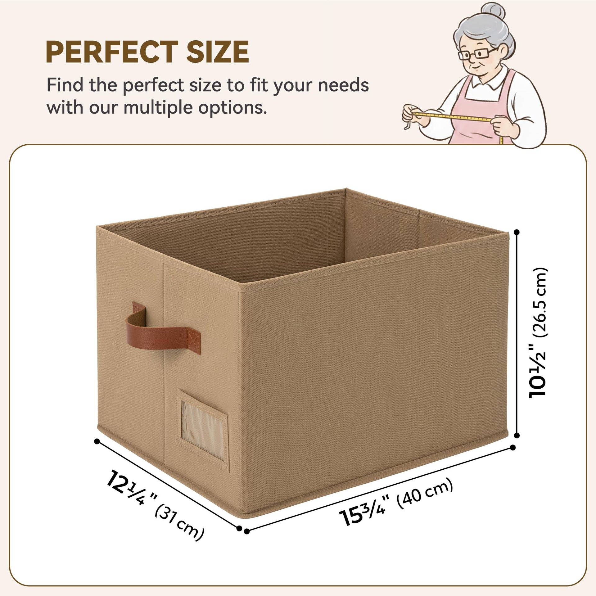 Closet Storage Bins with Label (3 Count)