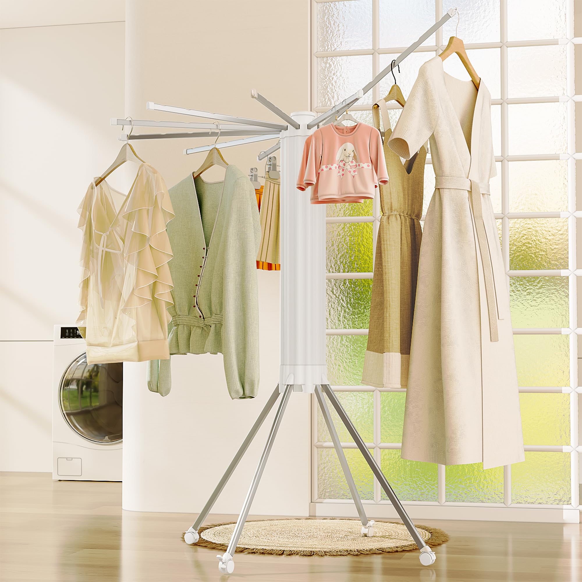 4 Legs Double Layer Clothes Drying Rack