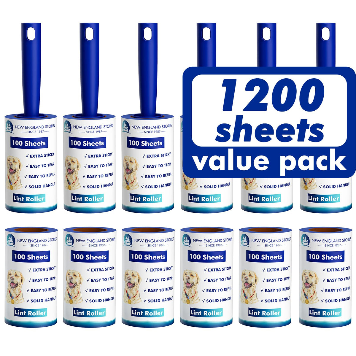 1200 Sheets Lint Roller with 6 Upgraded Handles