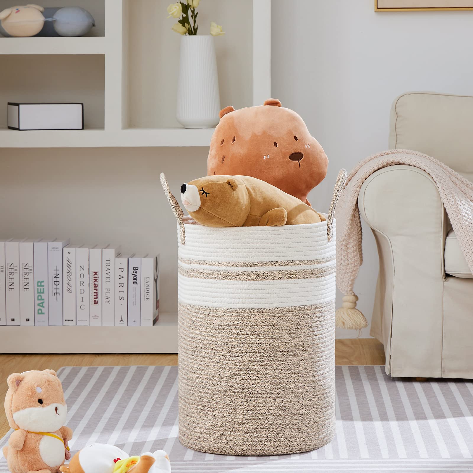 72L Tall Woven Laundry Basket Hamper