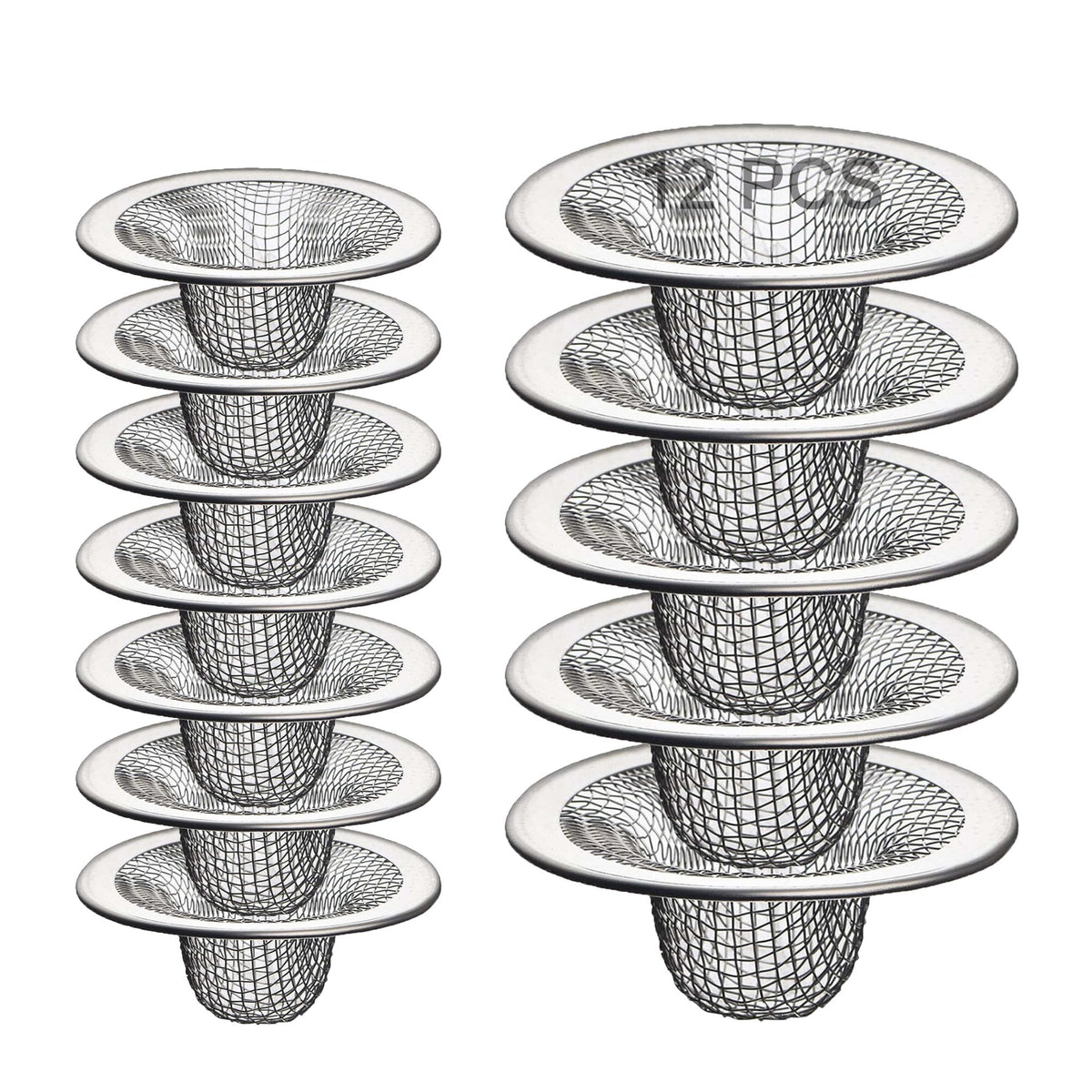 12PCS Stainless Steel Slop Basket Filter Trap